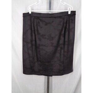 Susan Graver Black Faux Suede Straight Pencil Skirt Size XL